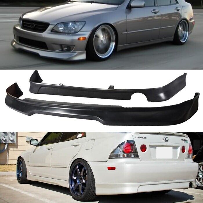 FOR 01-05 IS300 GDY ADD ON URETHANE FRONT REAR BUMPER LIP SPOILER BODY KIT