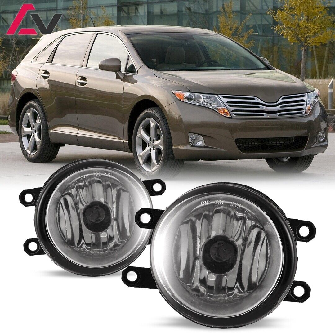 For Toyota Venza 2009-2015 Clear Lens Pair Bumper Fog Lights Replacement Lamps 