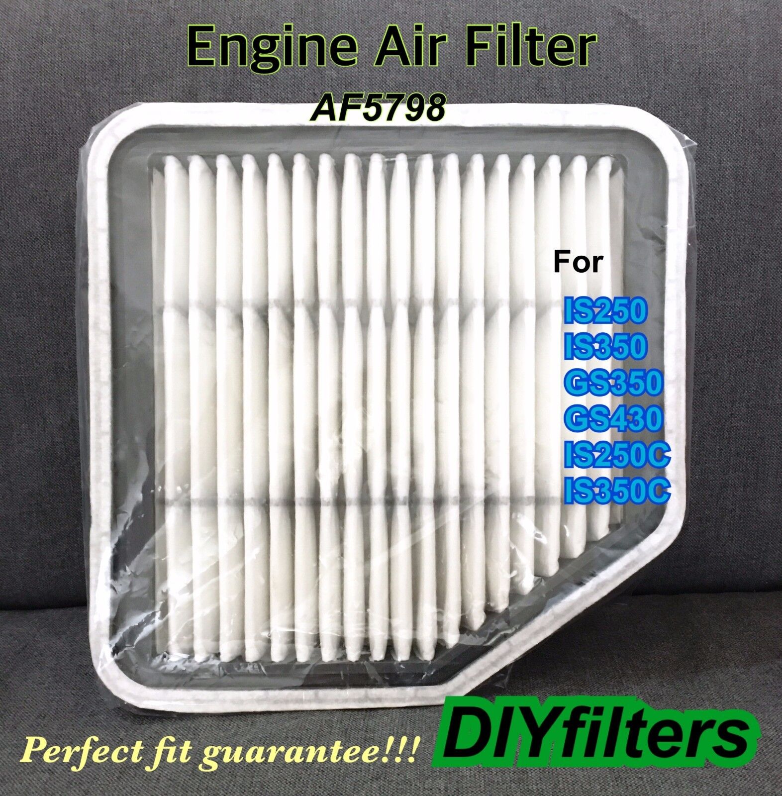 Engine Air Filter For Lexus IS250 IS350 06-13 GS350 GS430 IS250C IS350C AF5798 