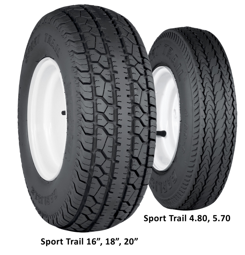 5708 5.70R8/4-4L Carlisle White Sport Trail Trailer Assembly BW, New Tire -Qty 1
