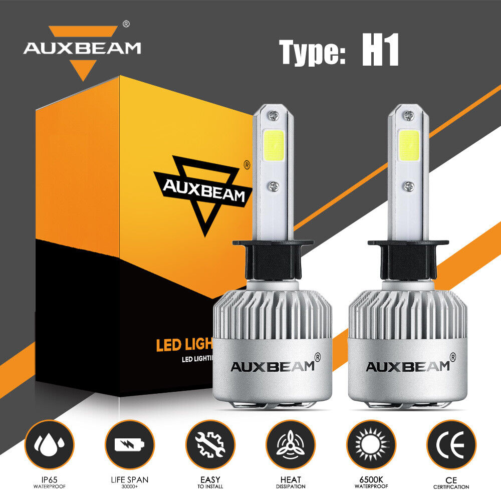 AUXBEAM H1 8000LM 72W LED Headlight Conversion Kit Bulbs 6500K White F-S2 Series