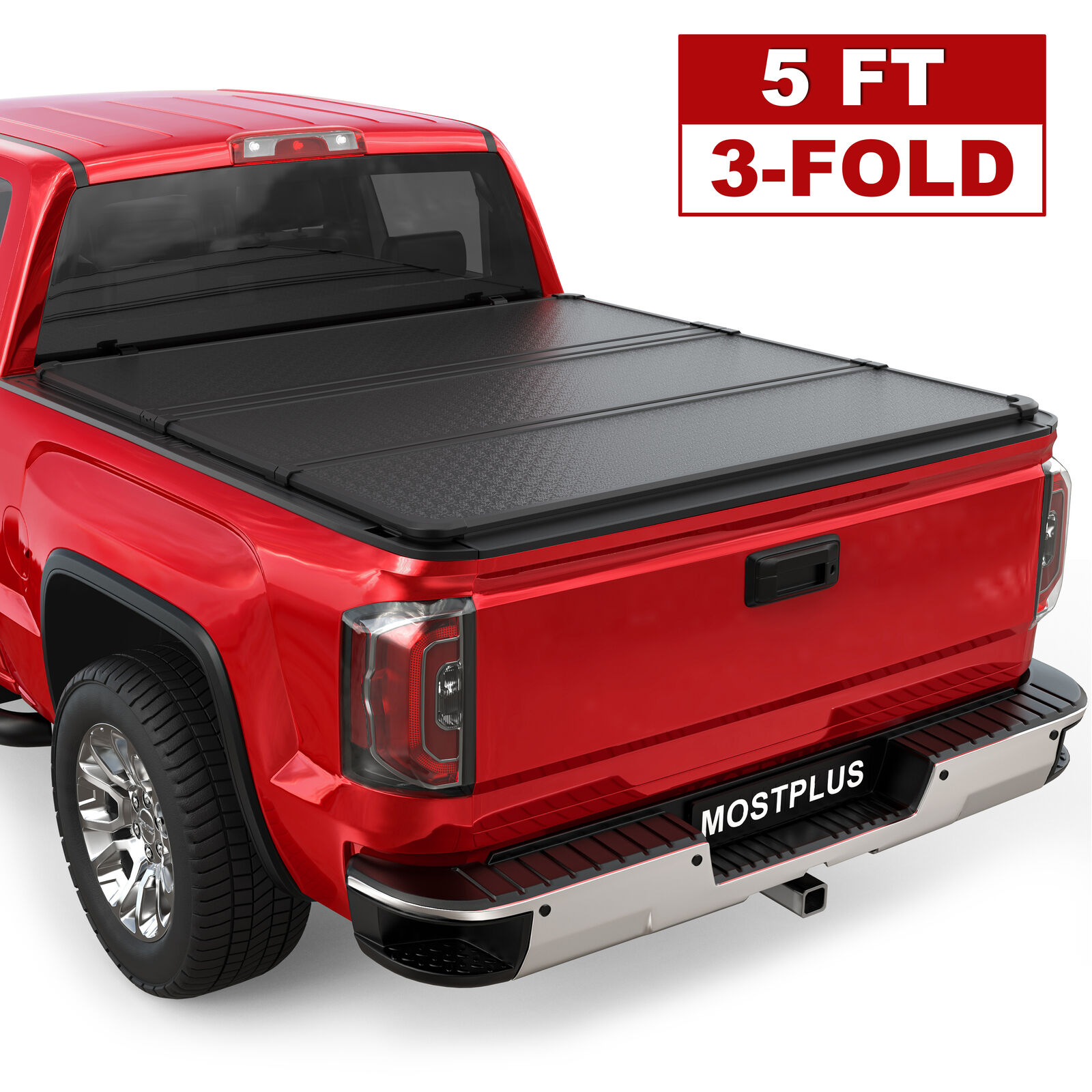 3 Fold 5FT Hard Truck Bed Tonneau Cover For 2015-2024 Chevy Colorado GMC Canyon