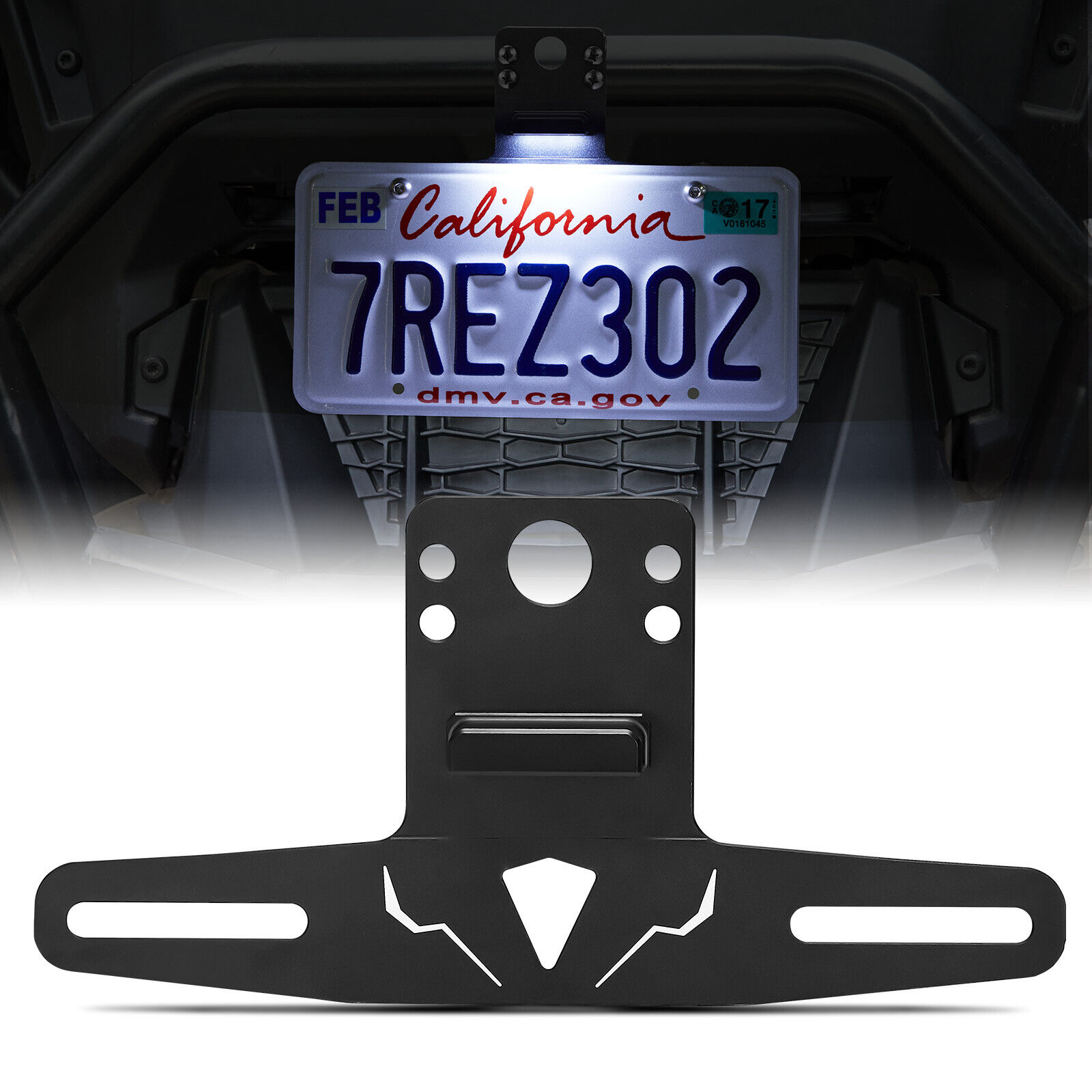 ATV/UTV Universal LED Lighted License Plate Holder for Polaris RZR PRO Can Am X3