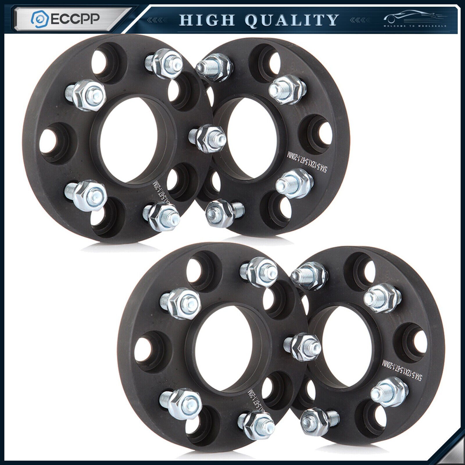 Set of 4 Wheel Spacers 5x4.5 20mm For Hyundai Elantra Genesis Coupe Veloster
