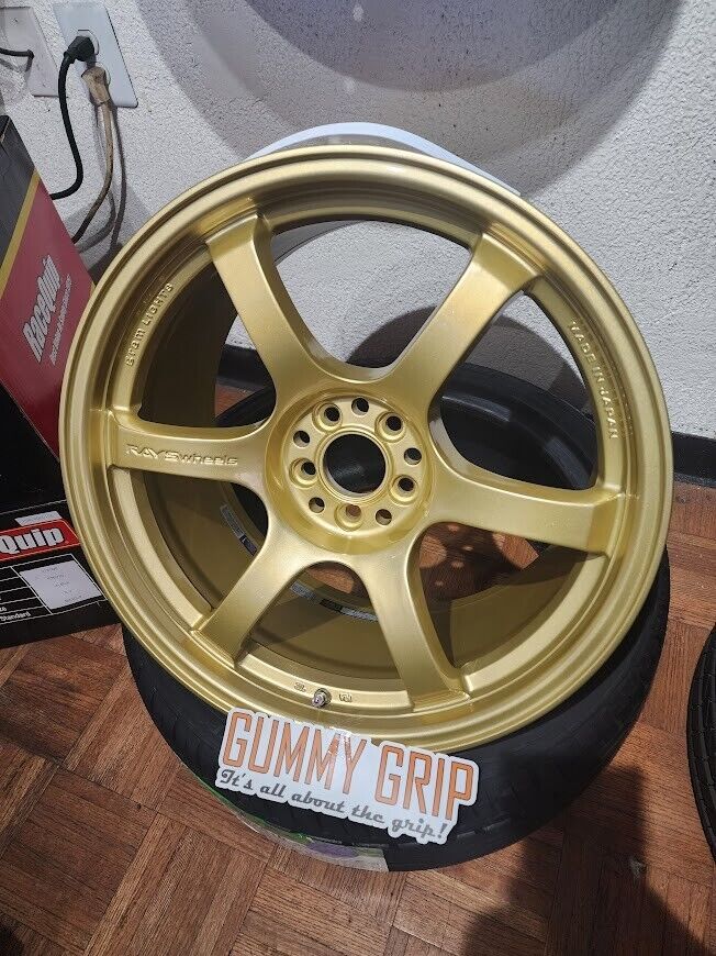 Gram Lights 57DR 18x9.5 +38 5x100 E8 Gold Wheel WRX Subaru fitment - Vegas Shop