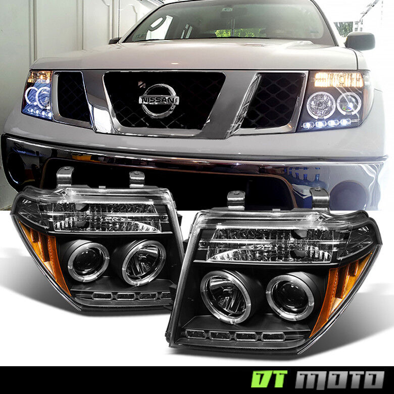 For 2005-2008 Frontier 05-07 Pathfinder LED Halo Projector Headlights Left+Right