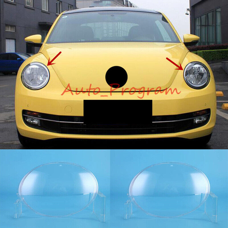 Both Side Headlight Clear Lens Cover + Sealant For Volkswagen Beetle 2012-2019