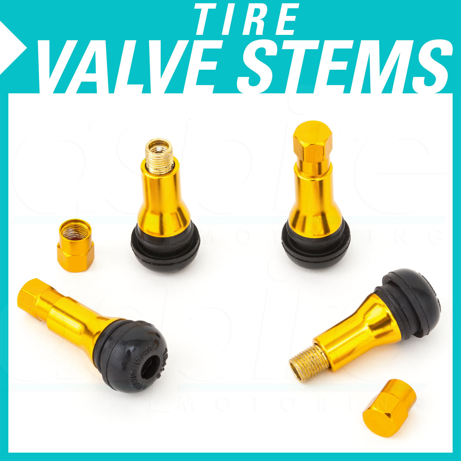 4 pieces TR413 Wheel Tire Valve Stems Short Gold Rubber for Car Truck Bike