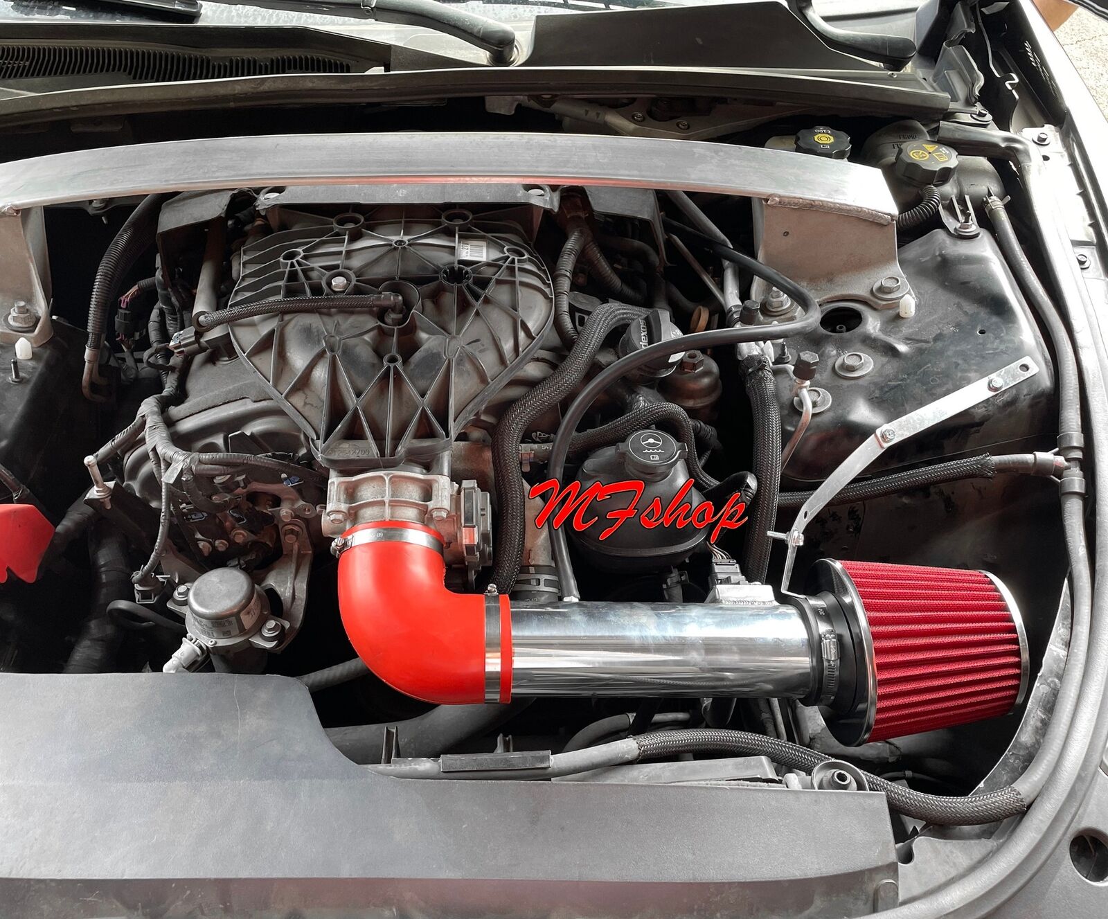 Red Air Intake Filter Kit For 2012-2014 Cadillac CTS 3.0L 3.6L V6