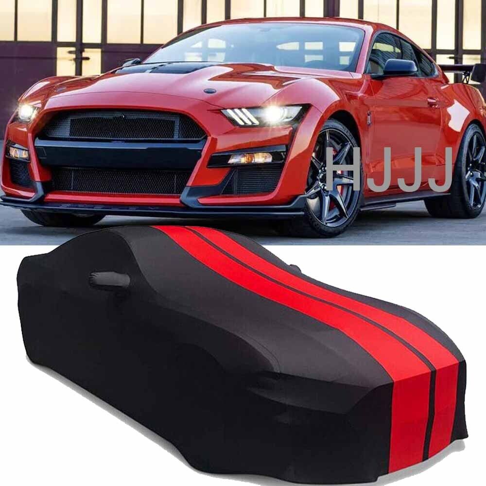 For Ford Mustang Shelby GT500 Satin Stretch Indoor Custom Car Cover Dustproof