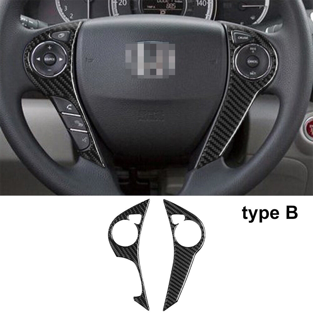 Carbon Fiber Steering Wheel Button Cover Trim For Honda Accord 2013-2017 Type B