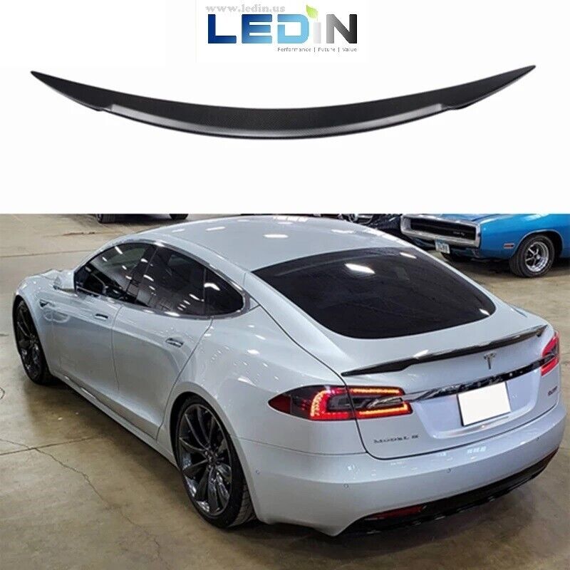 Real Carbon Fiber Spoiler Wing For 2012-2020 Tesla Model S Performance Glossy