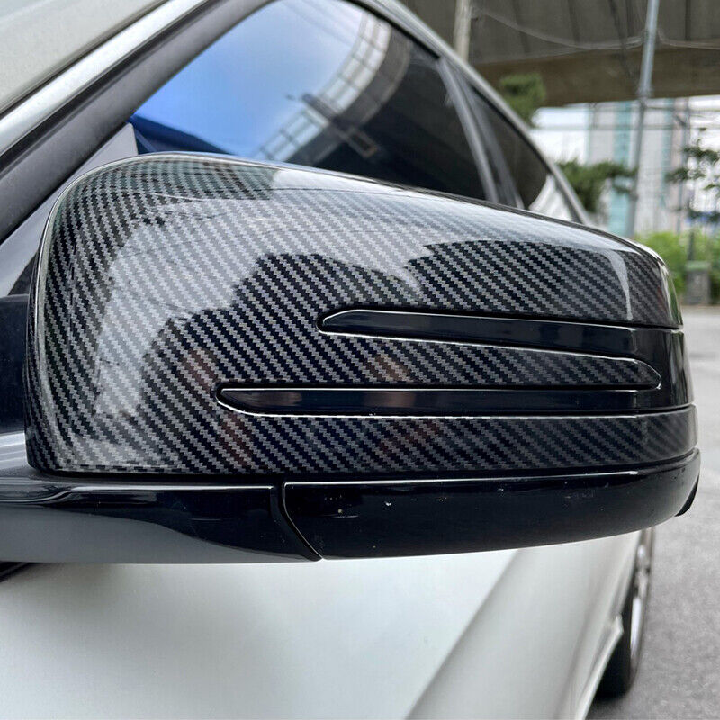 Carbon Fiber Rear View Side Mirror Cover Trim For 11-18 Mercedes-Benz W212 W204