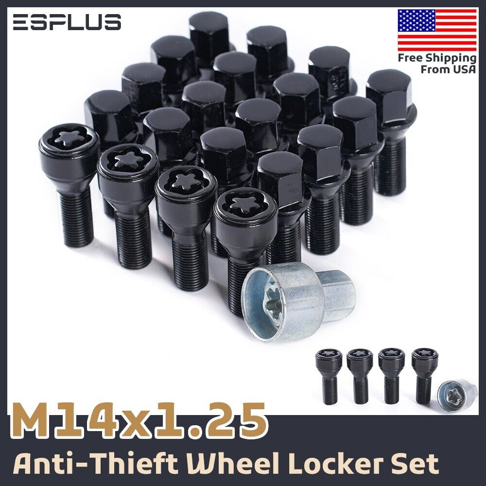 20x BMW&Mini Wheel Lock M14x1.25 Black 28mm Fit 1-7 Series/M3/M4/M5/M6/X3/X4/X5
