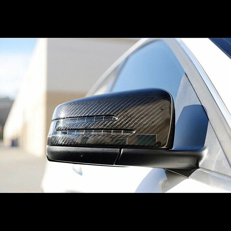 Carbon Fiber Rear View Side Mirror Cover Trim For Mercedes Benz W212 W204 11-18