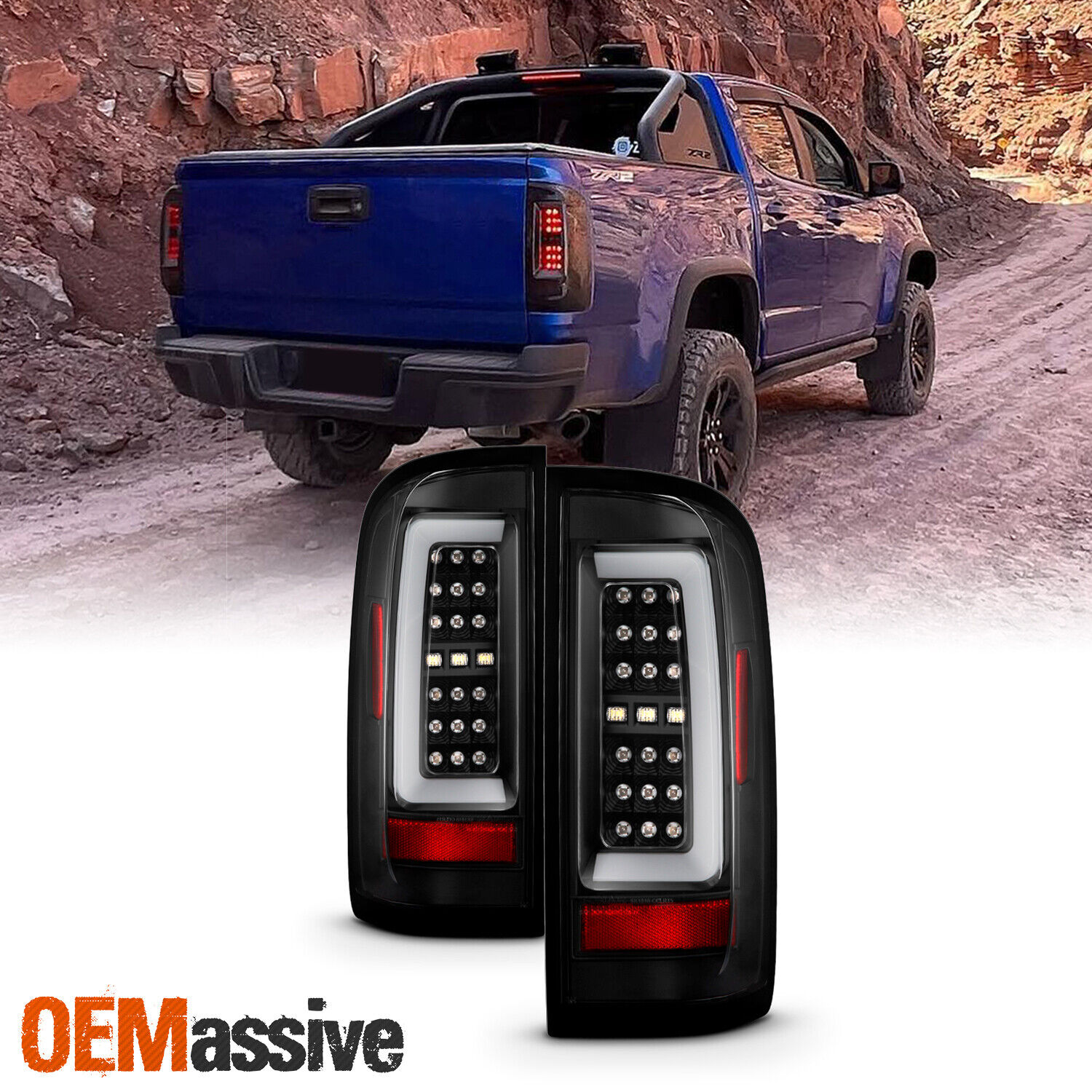 Fit 2015-2022 Chevy Colorado/ GMC Canyon Black Full LED DRL Tail Lights 16 17 18