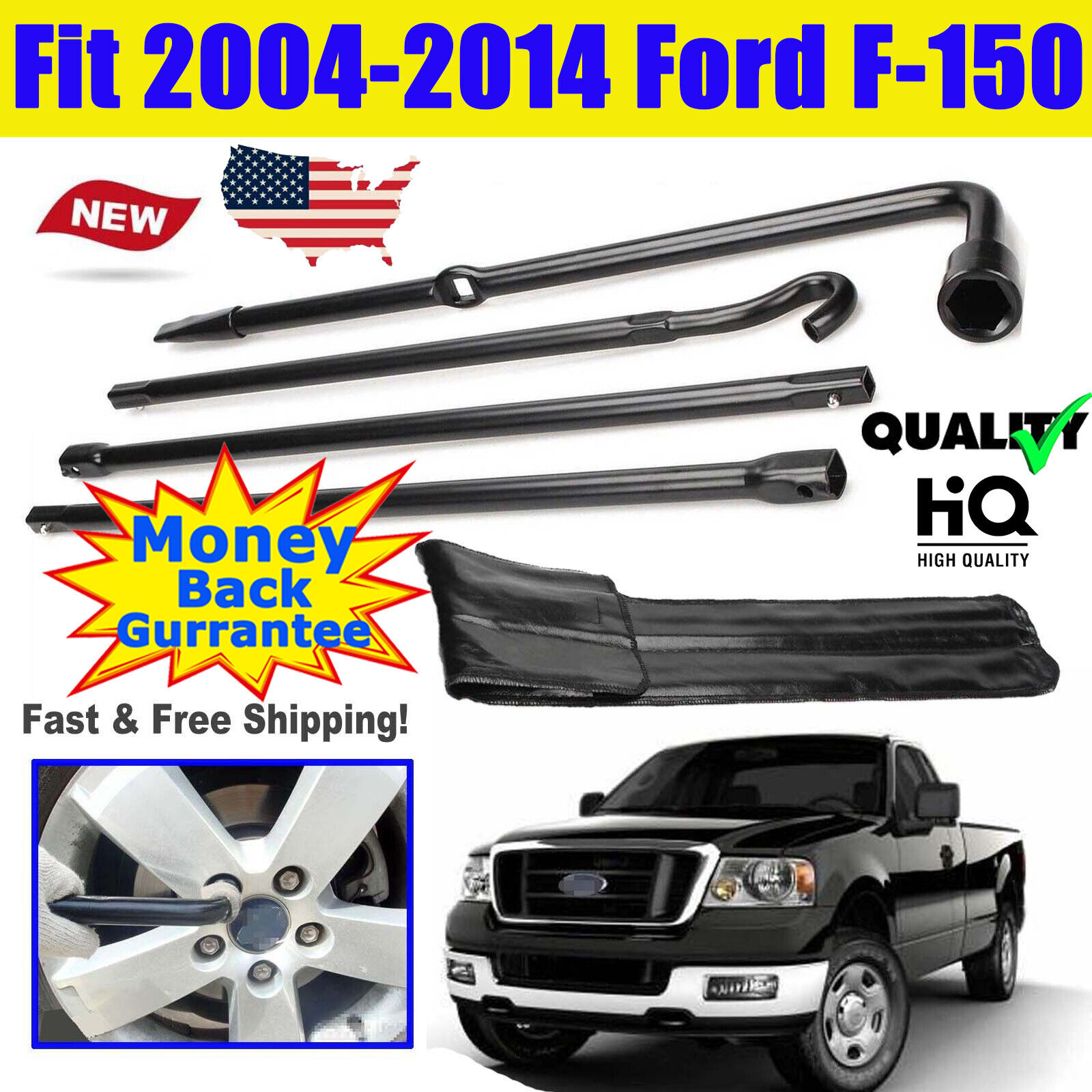 Tools Set Fit Ford F-150 2002-2014 Spare Tire Lug Wrench Car Spare Parts AAA