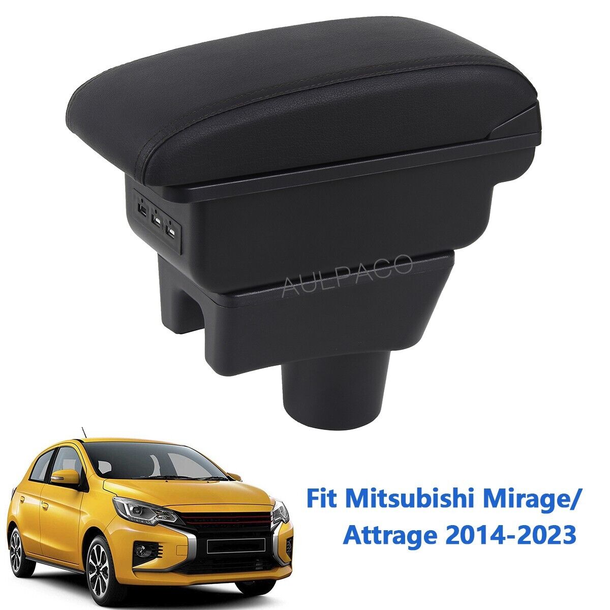 Fit Mitsubishi Mirage Armrest Attrage 2014-2023 Center Console Storage Box