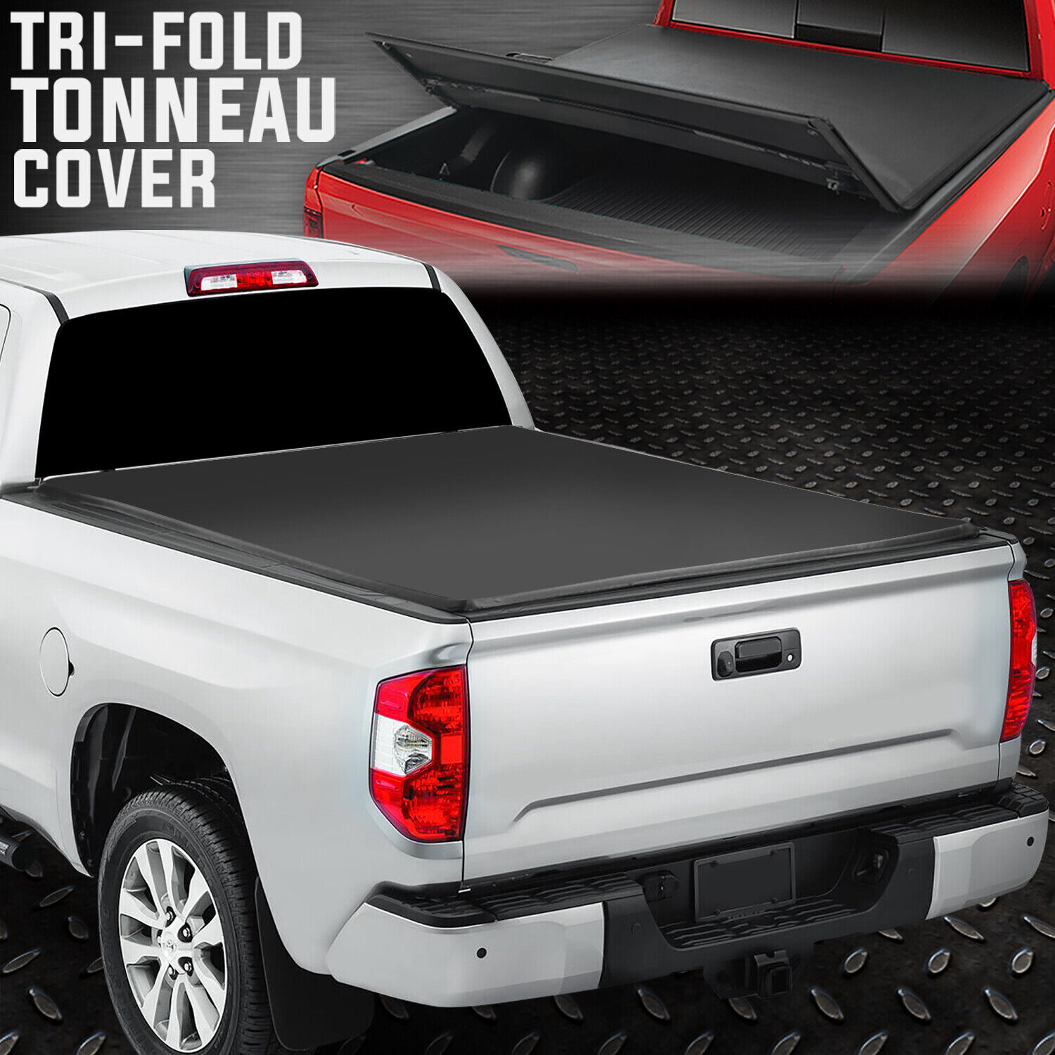 For 07-21 Toyota Tundra Truck 6.5' Fleetside Bed Tri-Fold Soft Top Tonneau Cover