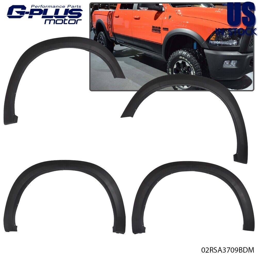 4pcs Fit For 09-18 Dodge Ram 1500 Textured Factory Style Bolt On Fender Flares 