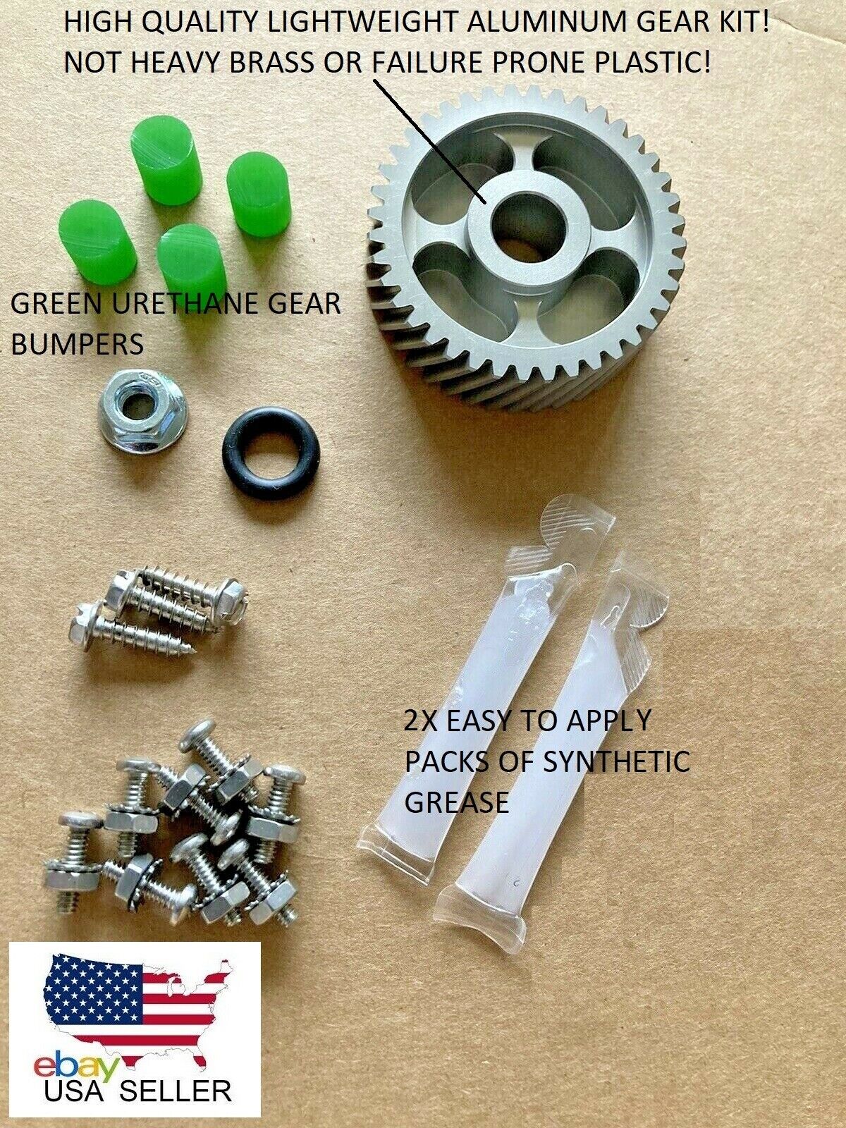 1984-86 Pontiac Fiero Headlight Motor Repair Kit HD Aluminum Gear +Instructions