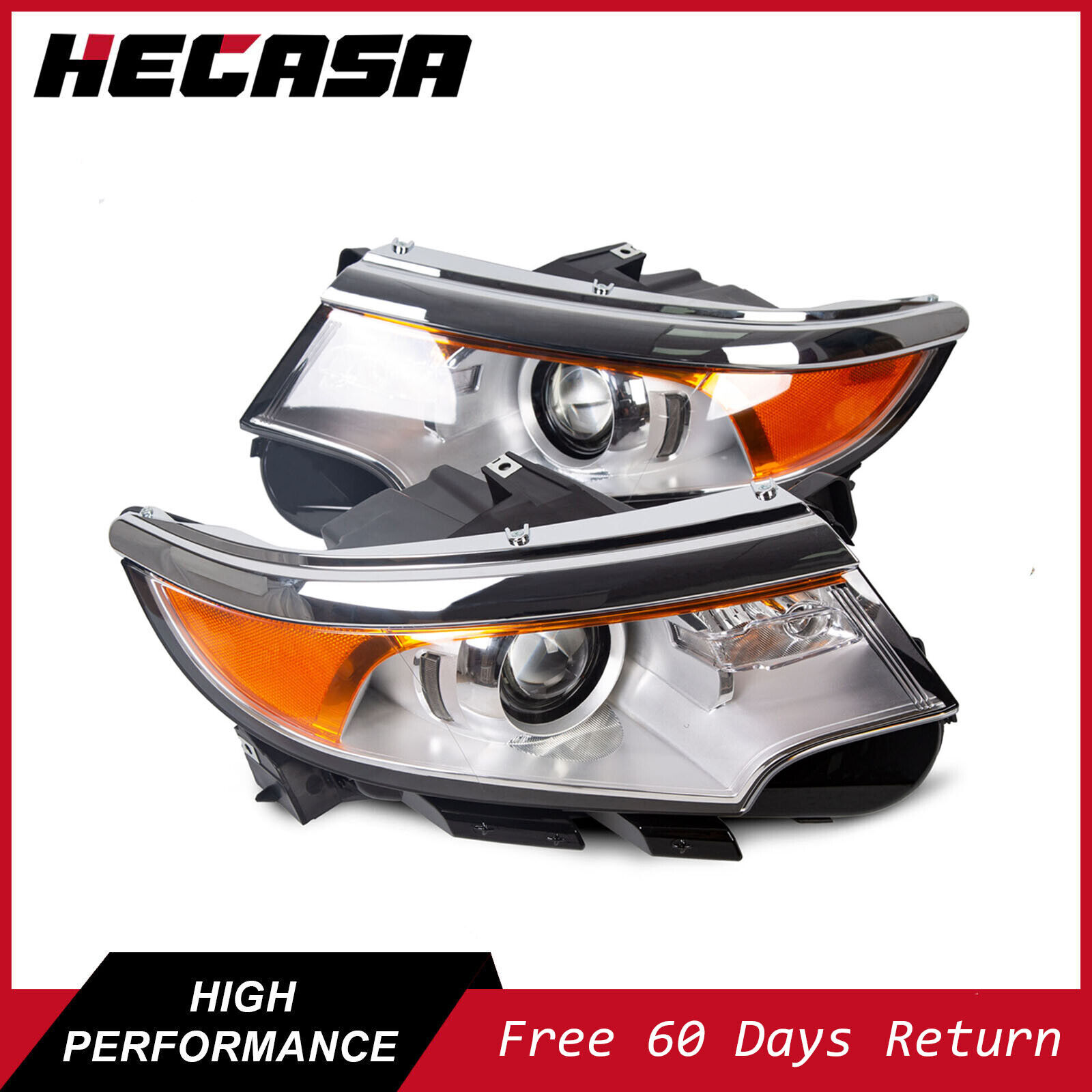 Left Right Headlight  for 2011-14 Ford Edge Halogen Projector Head lamp SEL PAIR