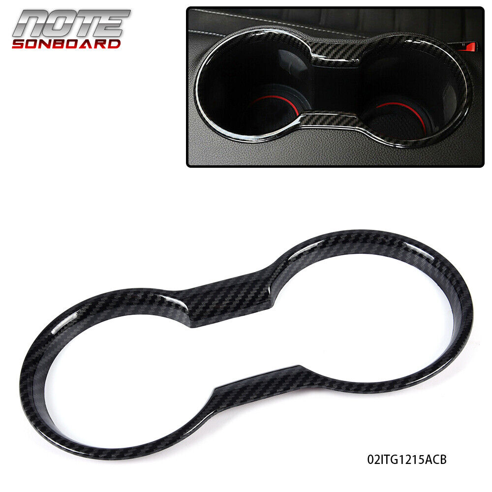 CUP HOLDER COVER FRAME CARBON FIBER INTERIOR ACCESSORIES TRIM FIT FOR MUSTANG