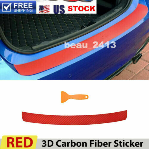 Universal 3D Carbon Fiber Car Rear Trunk Tail Lip Protect Decal Sticker