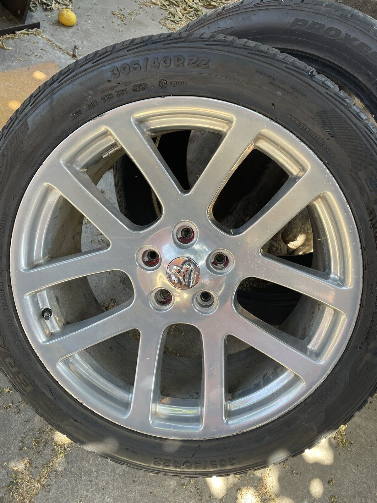 Dodge Ram SRT-10 Viper Wheel 22x10 Rim Light Curb Rash Silver Grey 