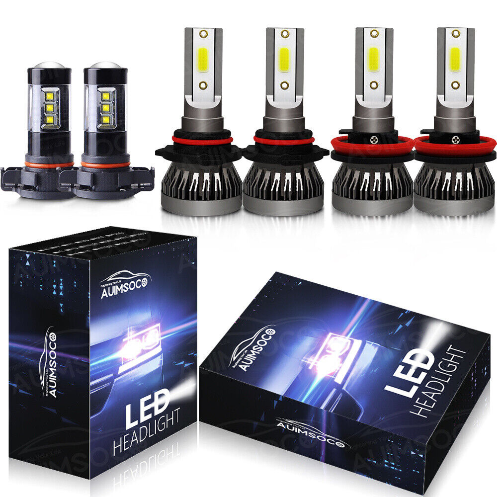 For Chevy Suburban 1500 2500 2007-2014 Tahoe LED Headlight+Fog Light Bulbs Kit