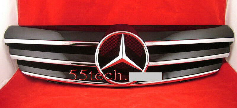 Mercedes W209 CLK CLK500 CLK320 Black Grille 3 Fin style 2003 2009 2004 2008✅ ✅ 