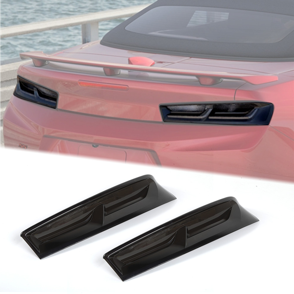 Smoked Tail Light Covers Rear Light Guards Trim For Chevrolet Camaro 2016-2018