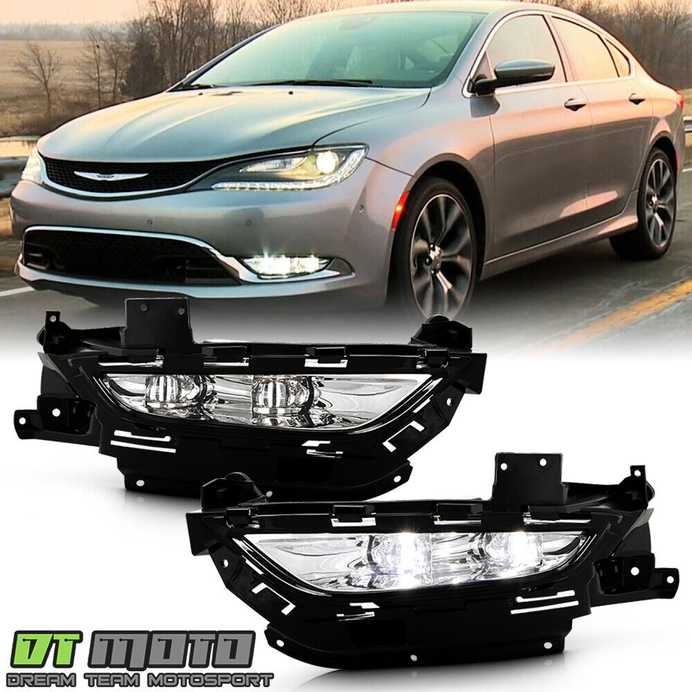 2015-2017 Chrysler 200 OE Style LED Bumper Fog Lights Driving Lamps w/ Switch