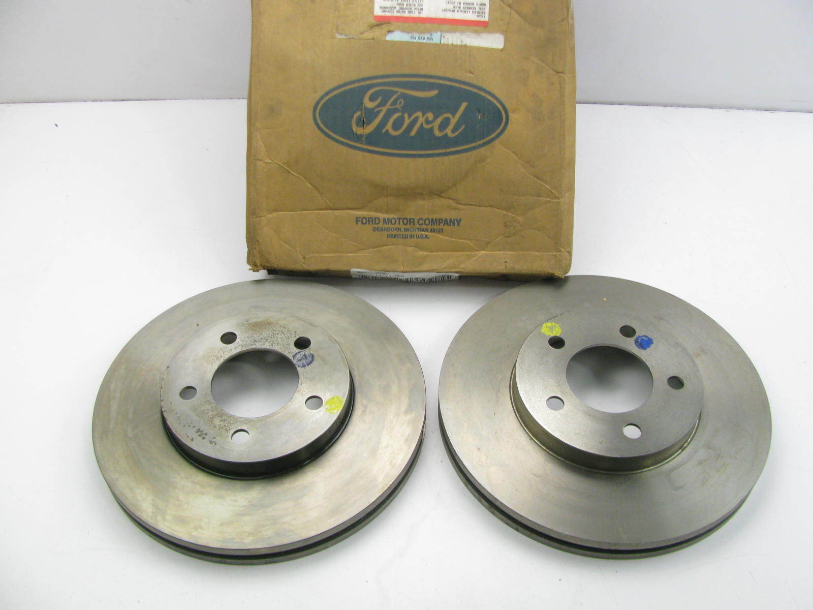 (2) NEW - OEM Ford F4DZ-1125-A Front Disc Brake Rotors - PAIR