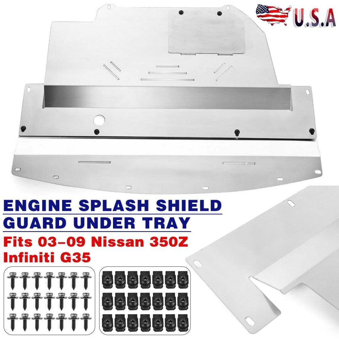 Aluminum Engine Cover Splash Shield Under Tray For G35 Nissan 350Z 2003-2009 kit