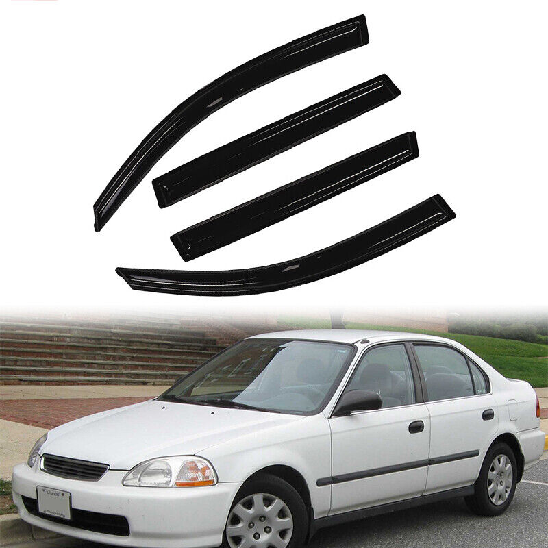 For Honda Civic 4 Door Sedan 1996-2000 Smoke Window Visors Rain Guards Deflector