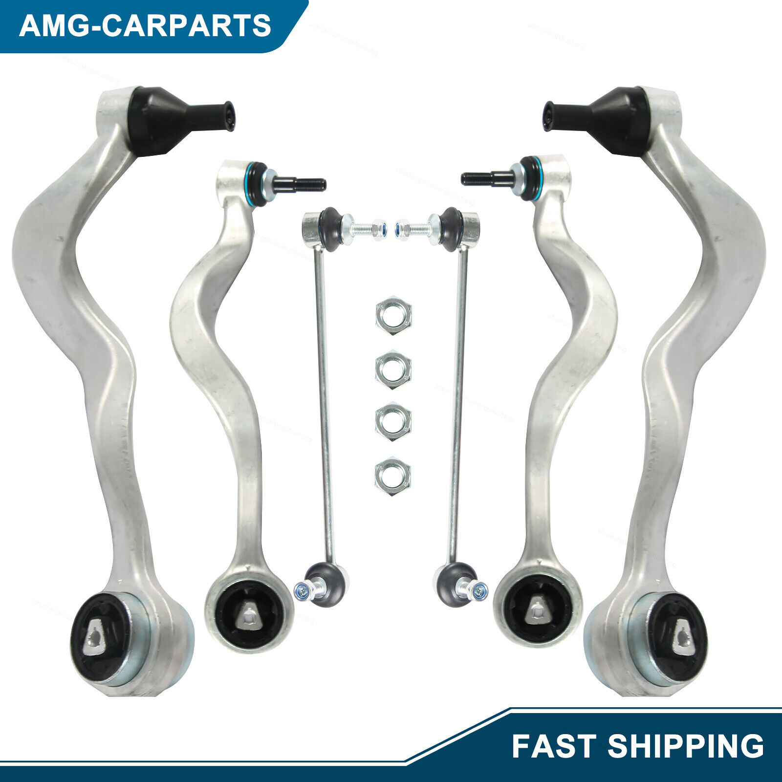 6Pcs Front Lower Forward & Rearward Control Arms Kit for BMW 5 M5 E60 525i 528i