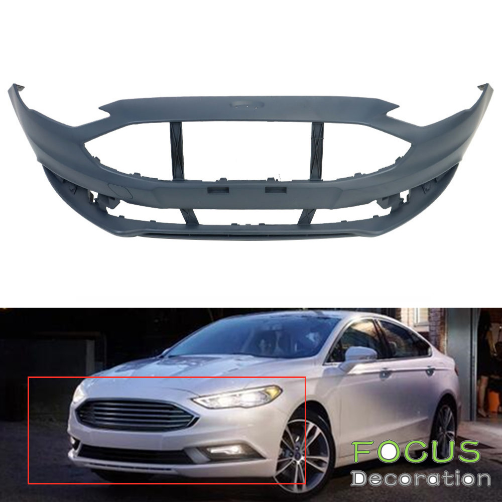 NEW Primered - Front Bumper Cover Replacement For 2017-2018 Ford Fusion 17-18