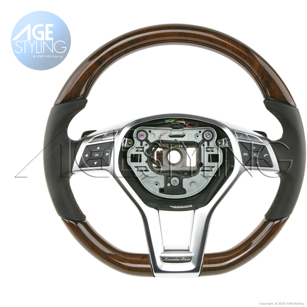 Mercedes-Benz SL400 SL550 SL63 SL65 AMG CLS63 Walnut Wood Leather Steering Wheel