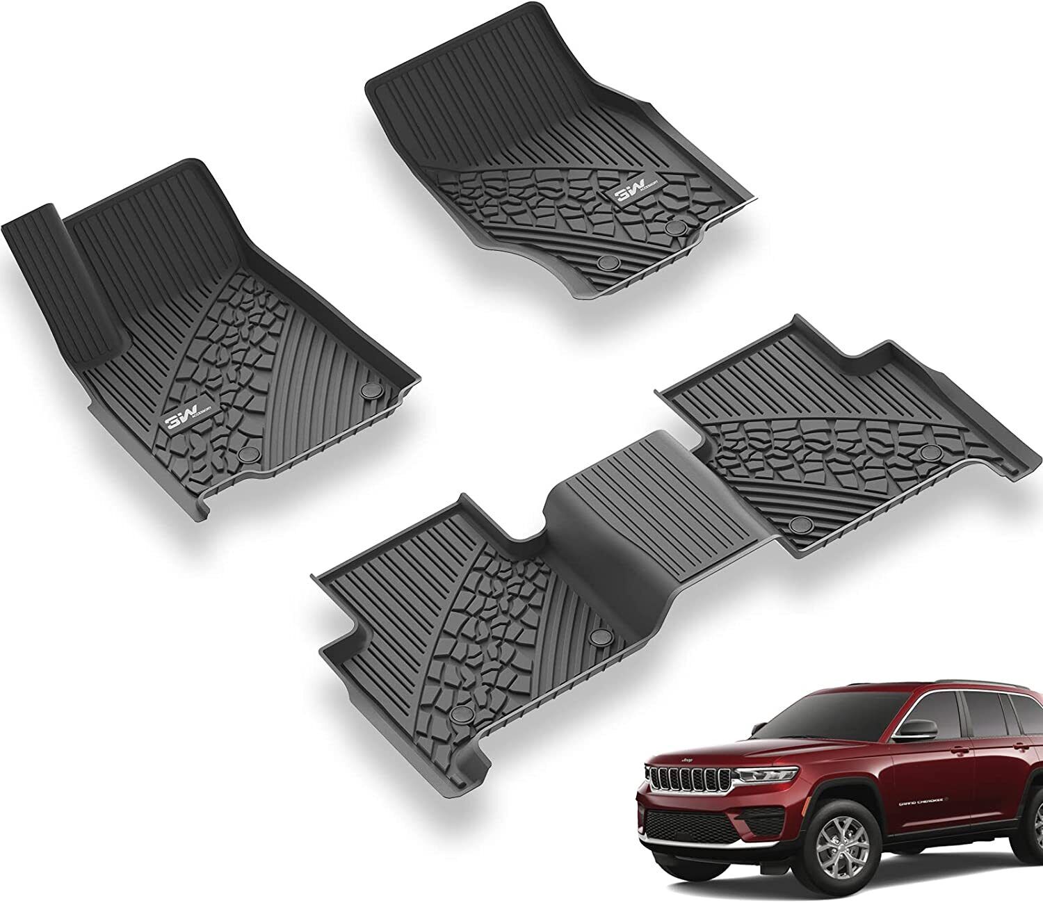 3W Auto Floor Mats&Car Cargo Liner for 2022-2024 Jeep Grand Cherokee All Weather