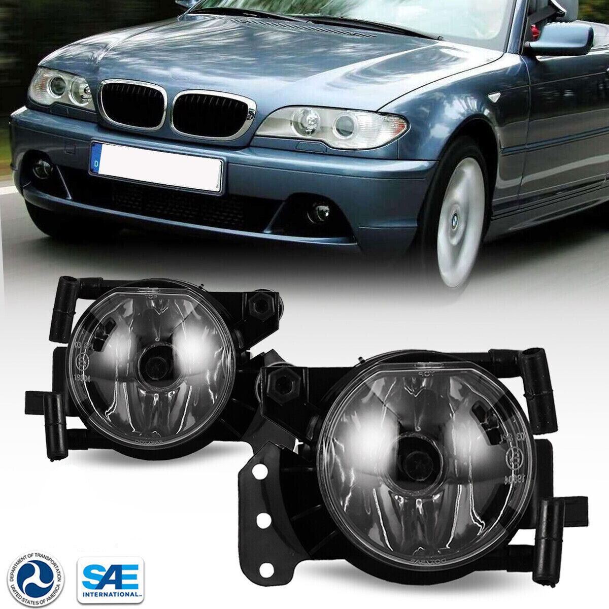 Fog Lights For 2003 2004 2005 2006 BMW 325Ci/330Ci 2004-2007 BMW 525i/530i USA