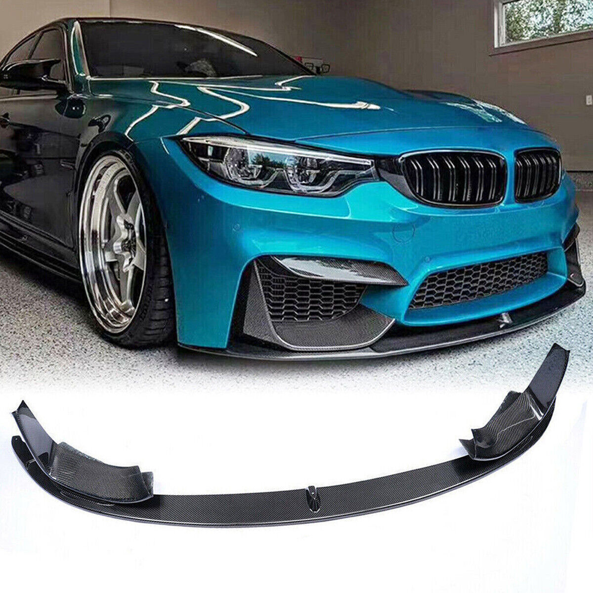Front Bumper Lip Splitter Carbon Fiber Style For 2015-2020 BMW F80 F82 F83 M3 M4
