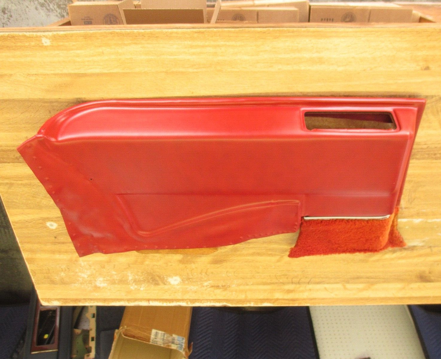 SHOW QUALITY 1974 1975 1976 CADILLAC COUPE DEVILLE LH REAR ARMREST MEDIUM RED