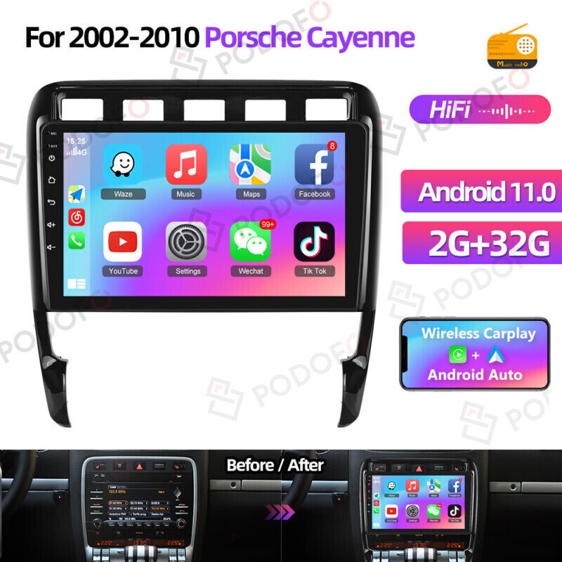 For 2002-2010 Porsche Cayenne Android 11 Apple Carplay Car Stereo Radio GPS Wifi