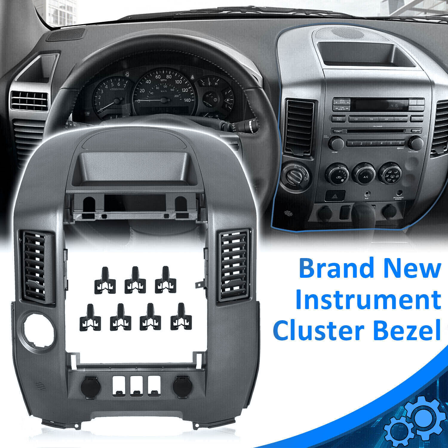 Instrument Panel Lid Center Dash Radio Bezel For 04-06 Nissan Titan XE SE Armada
