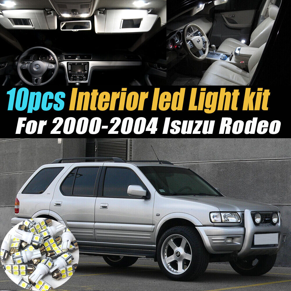 10Pc Super White Car Interior LED Light Kit Pack for 2000-2004 Isuzu Rodeo