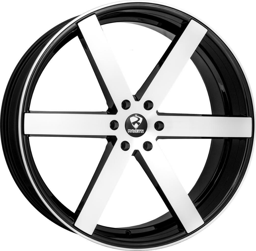 22 inch 22x9.5 RAVETTI M3 BLACK MACHINED wheels rims 6x5.5 6x139.7 +30
