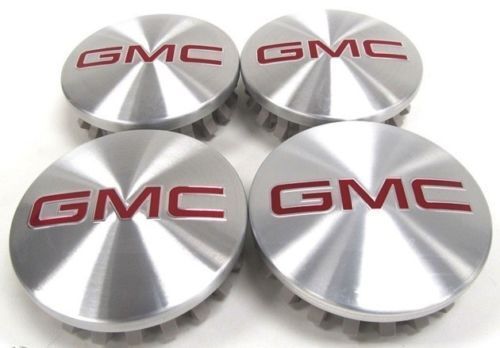 GMC Brushed Aluminum wheel Center Caps 22837060 83mm 3.25\