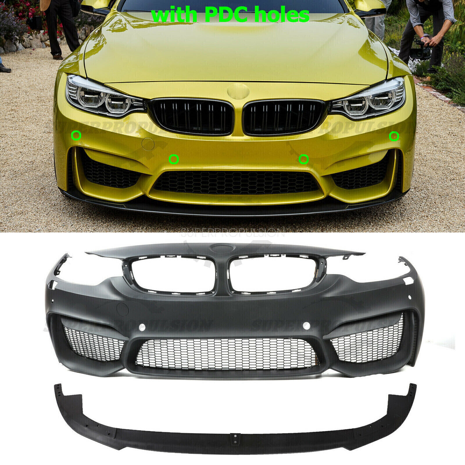 M4 Style Front Bumper Cover With PDC Holes For  BMW F32 F33 F36 4 SERIES 14-19
