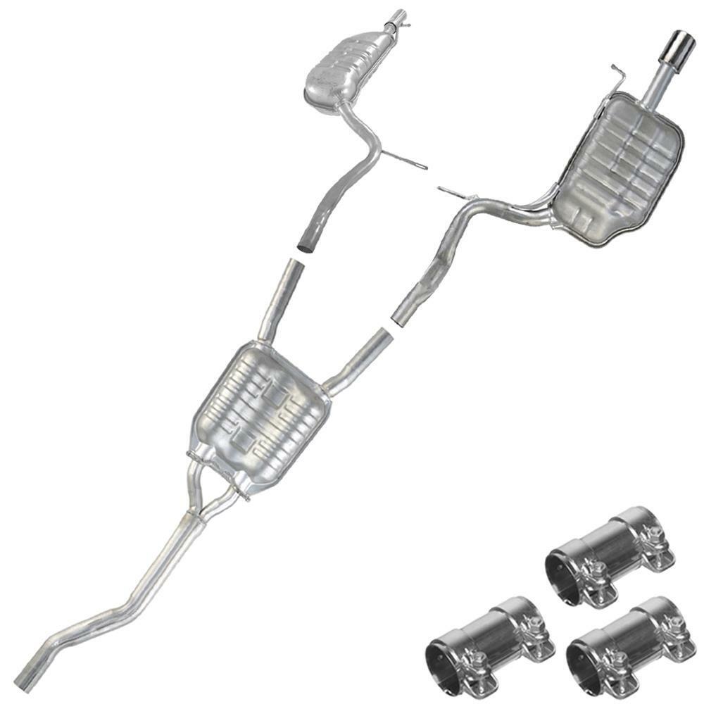 Resonator Pipe Muffler Exhaust System set fits: 05-09 Audi A4 2.0T Quattro